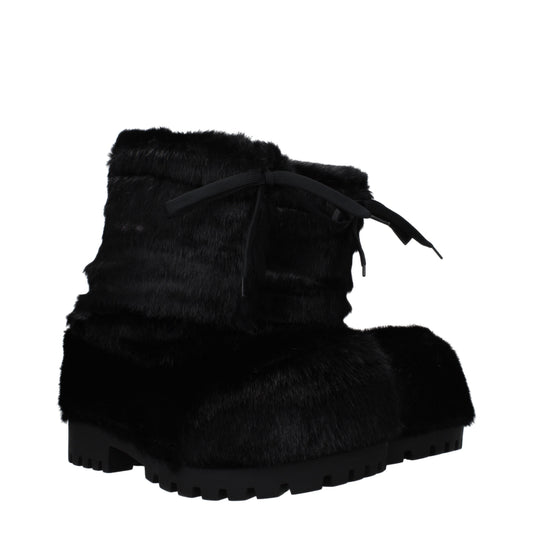 Balenciaga Ankle Boots Women Eco Fur Black