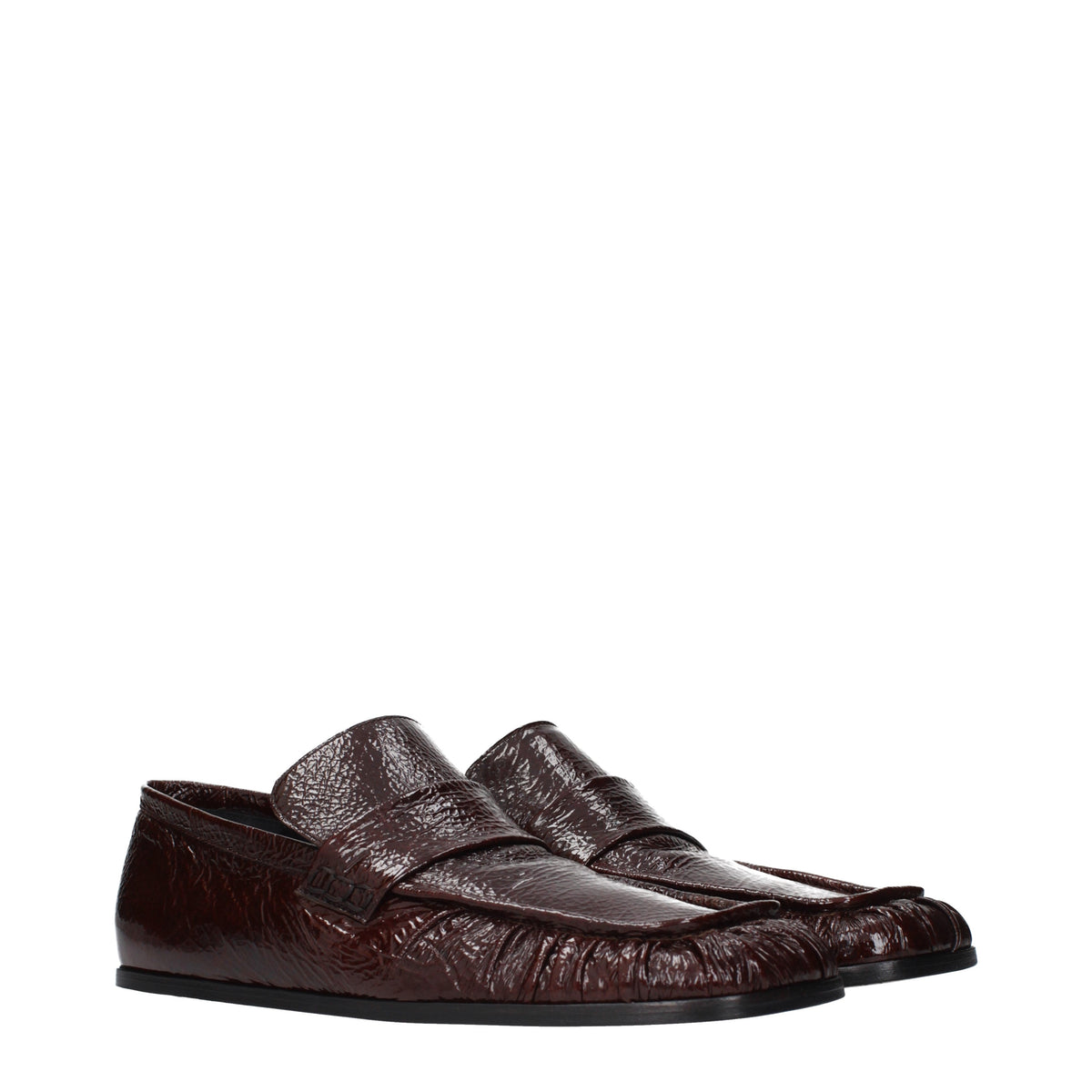 Jil Sander Loafers Women Patent Leather Brown/Land