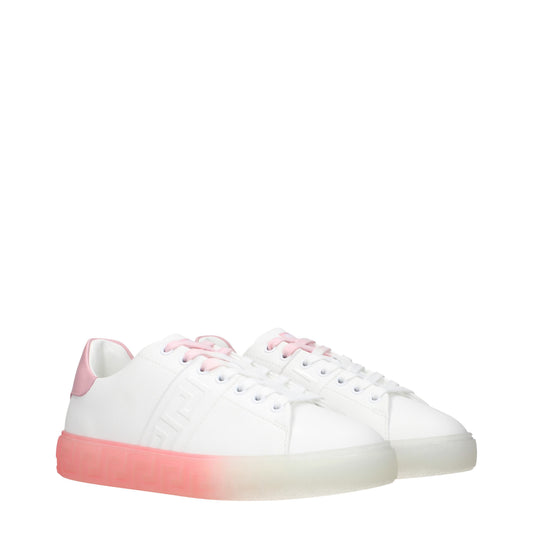 Versace Sneakers Women Leather White/Pastel Pink