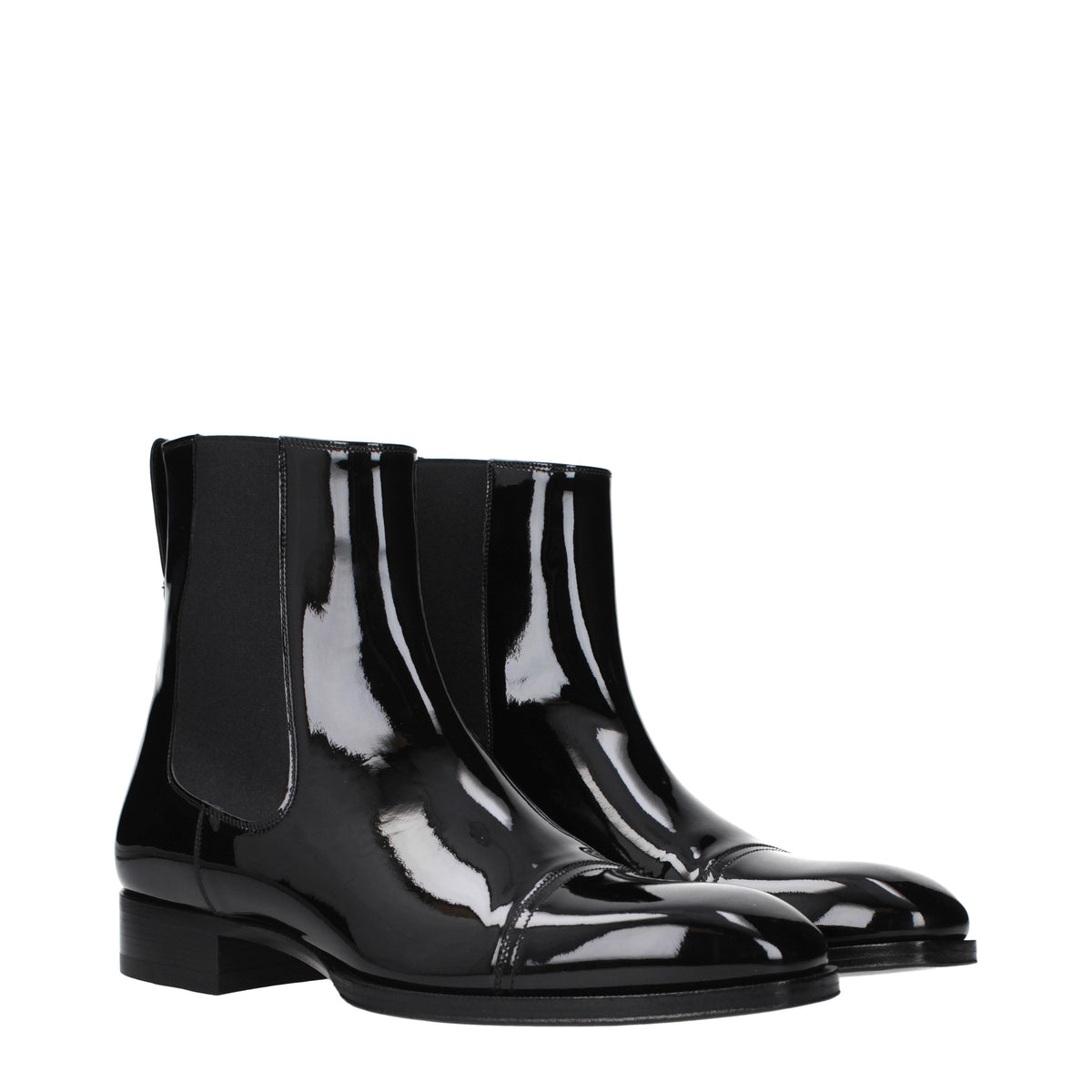 Tom Ford Ankle Boots Men Patent Leather Black