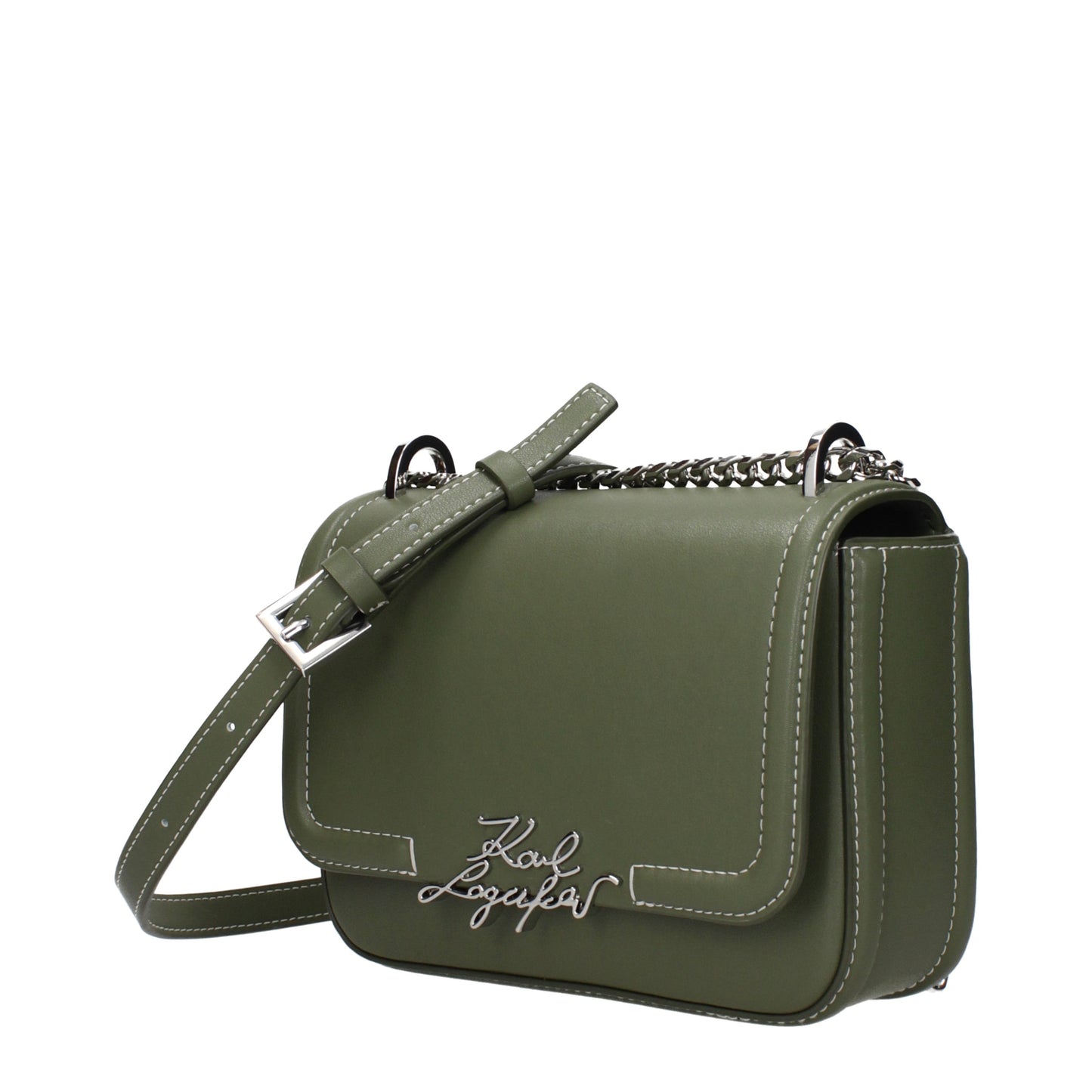 Karl Lagerfeld Crossbody Bags Women Leather Green/Olive