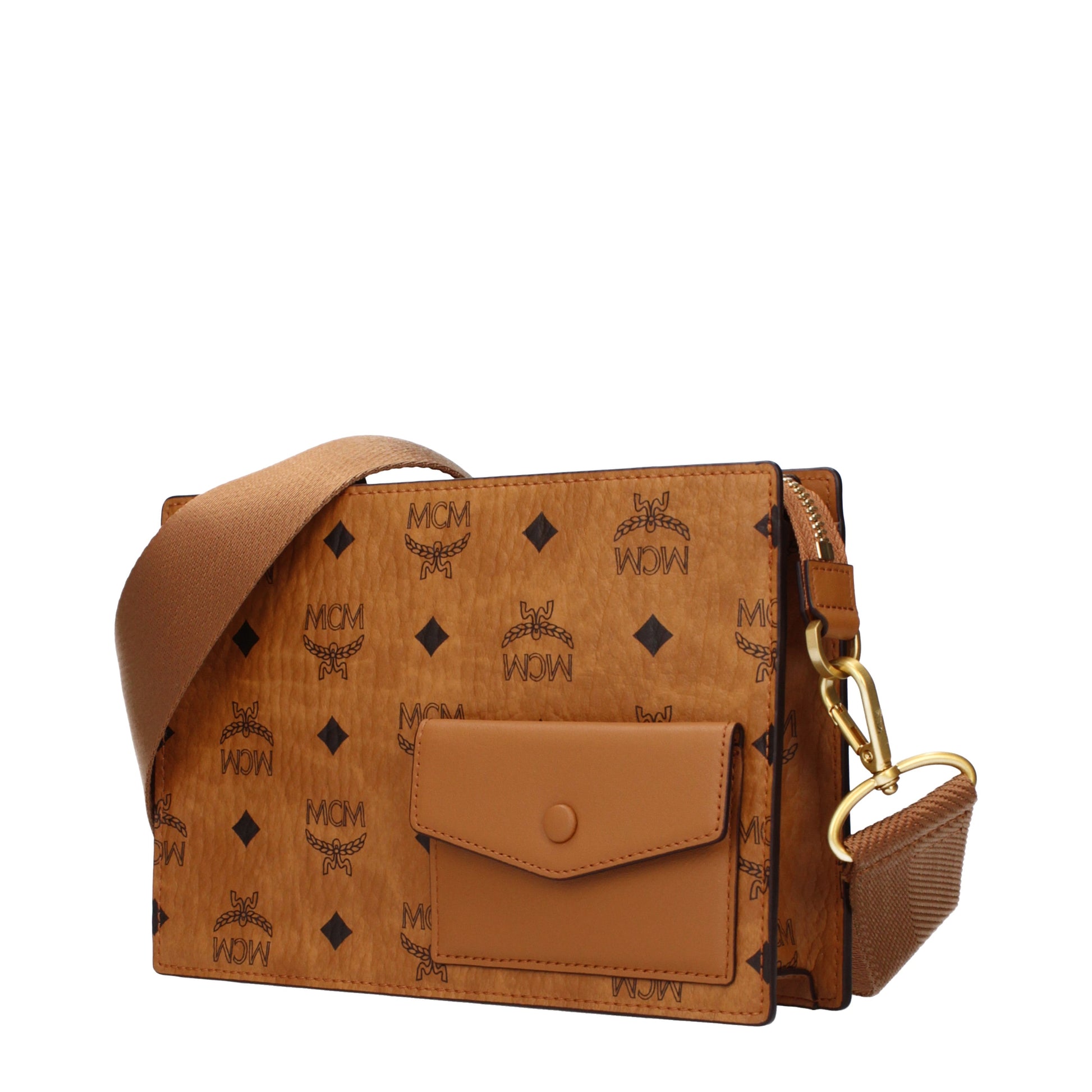 MCM Clutches Women Fabric  Brown/Cognac