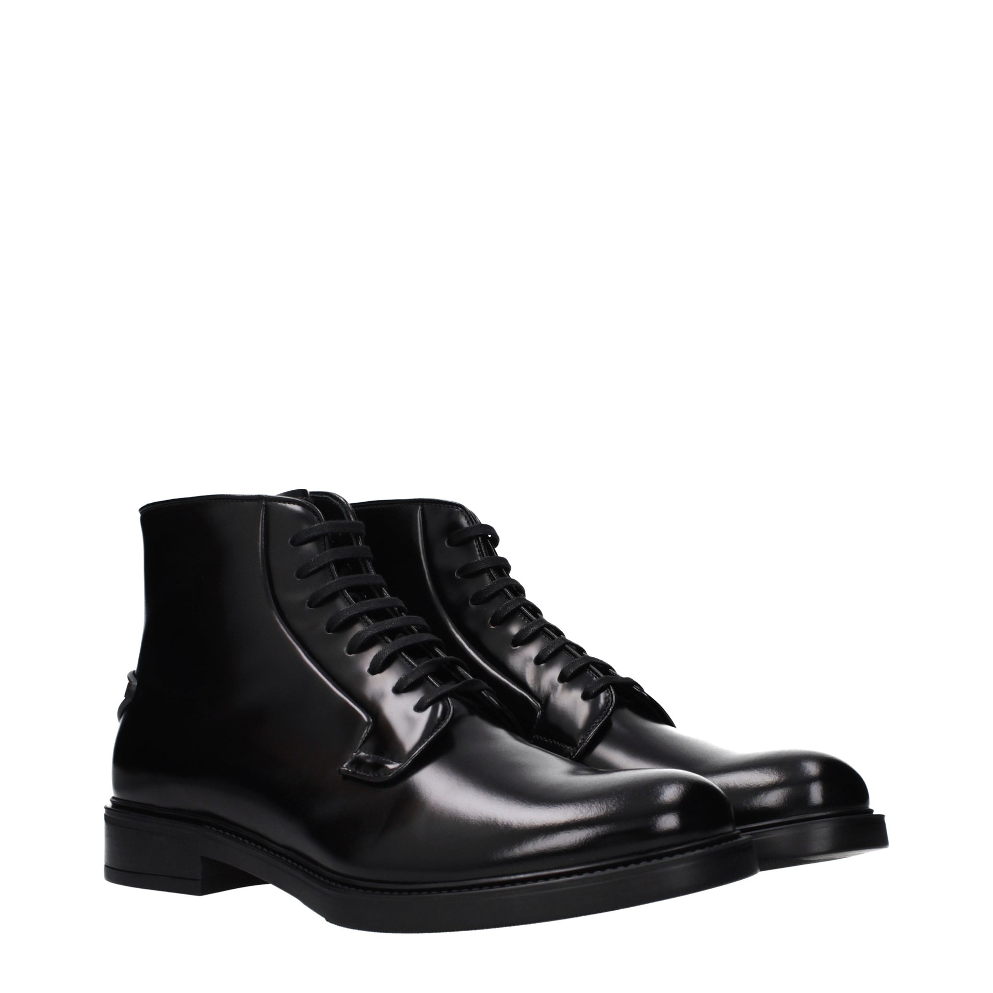 Prada Ankle Boots Men Leather Black