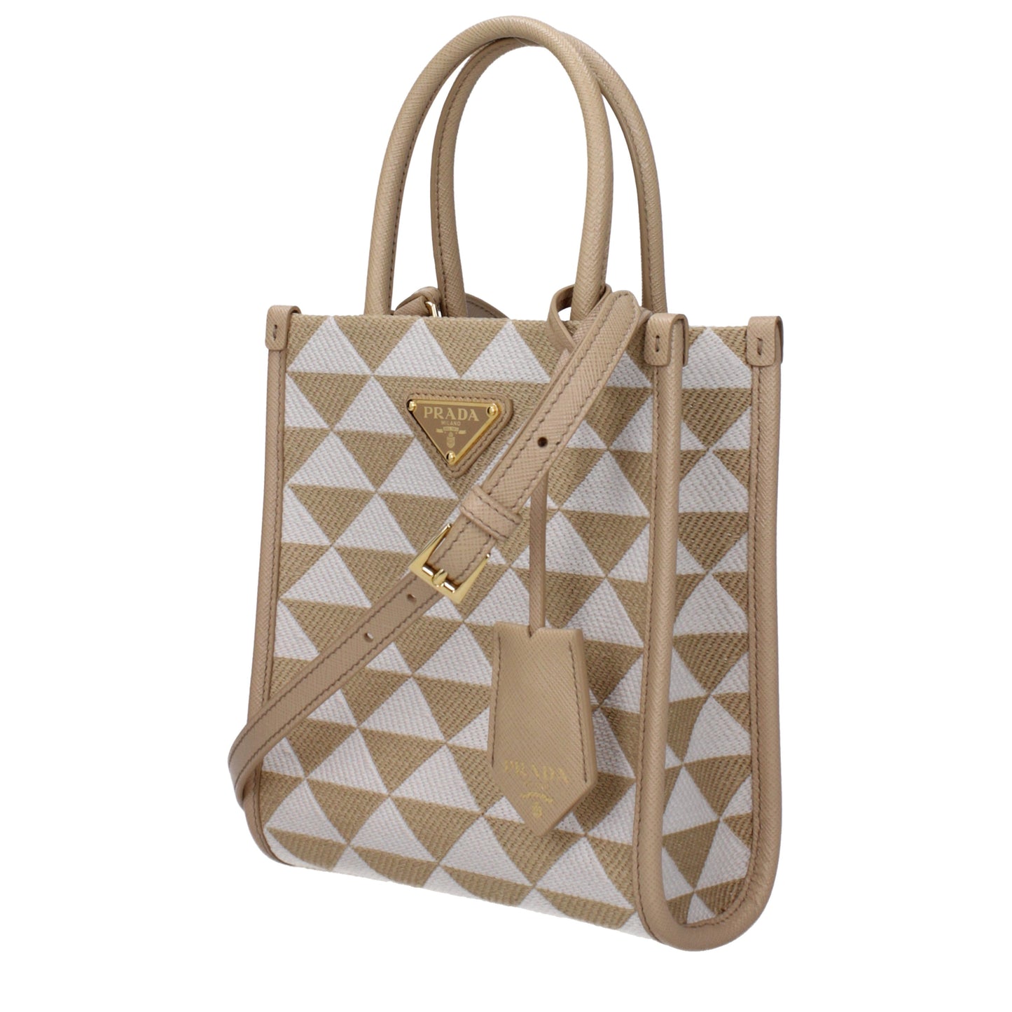 Prada Handbags Women Fabric  Beige/Talc