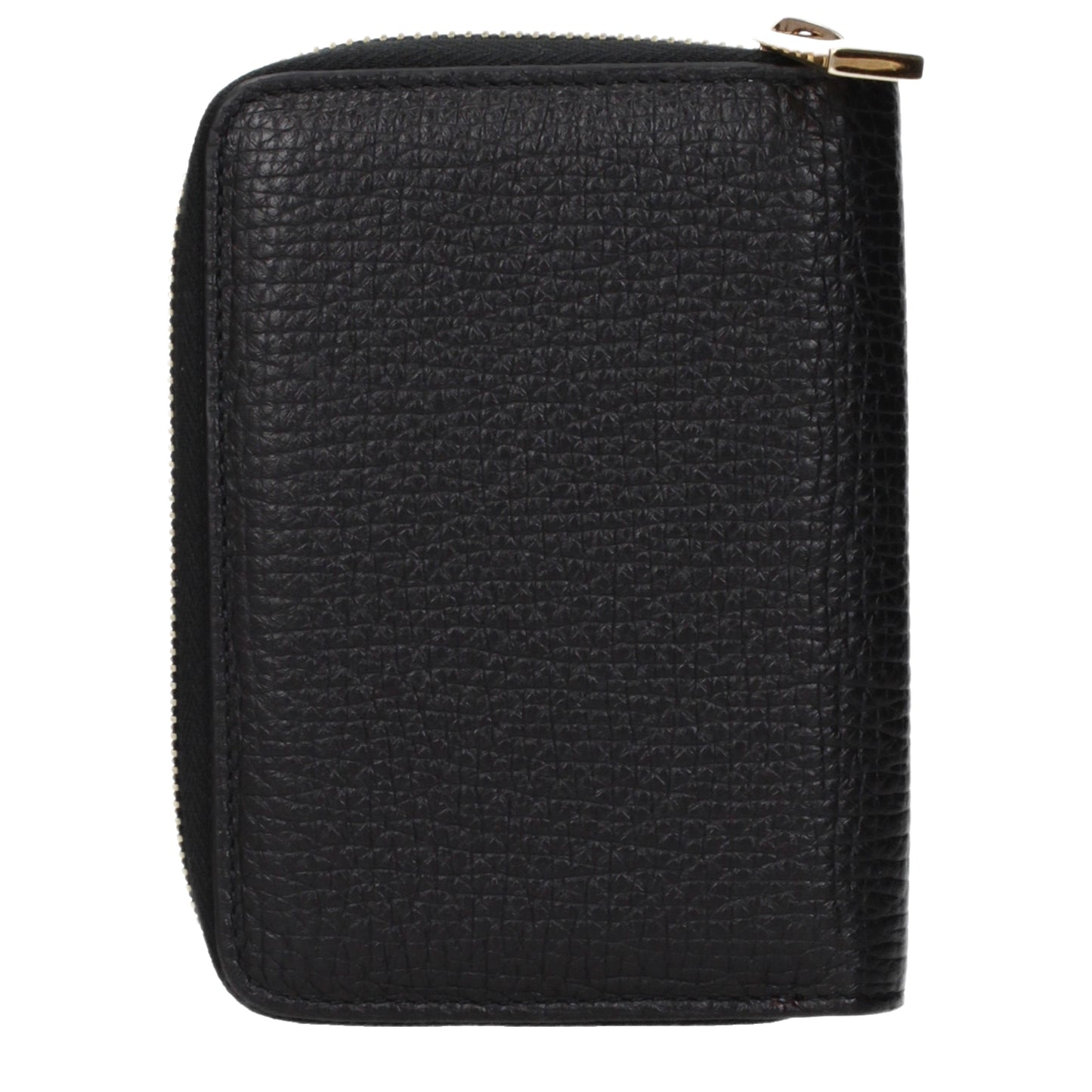 Versace Coin Purses Men Leather Black