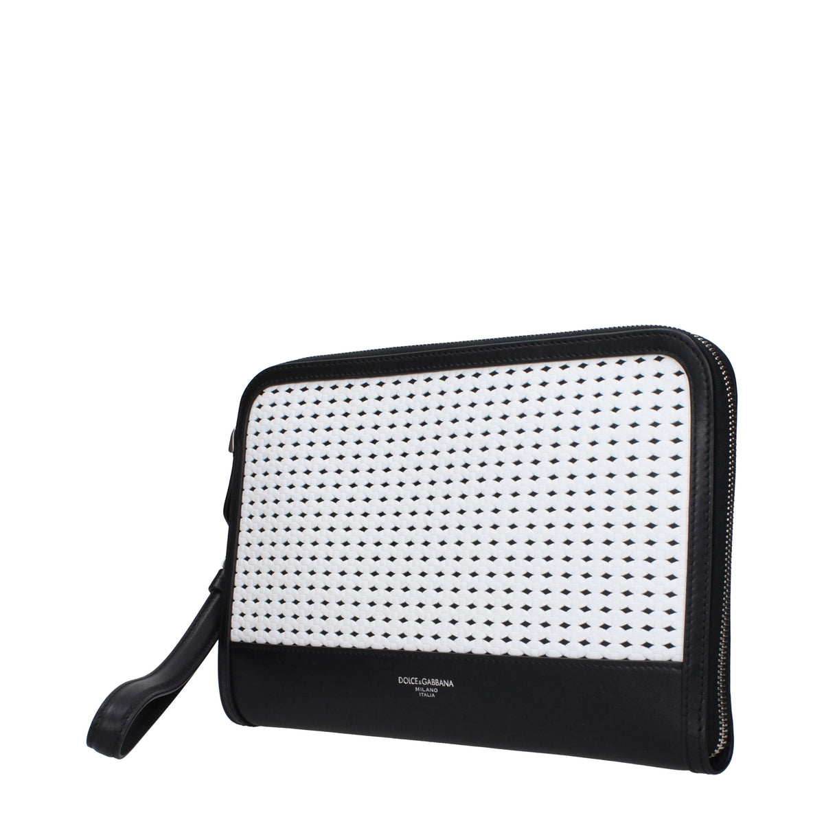 Dolce&Gabbana Clutches Men Leather Black/White