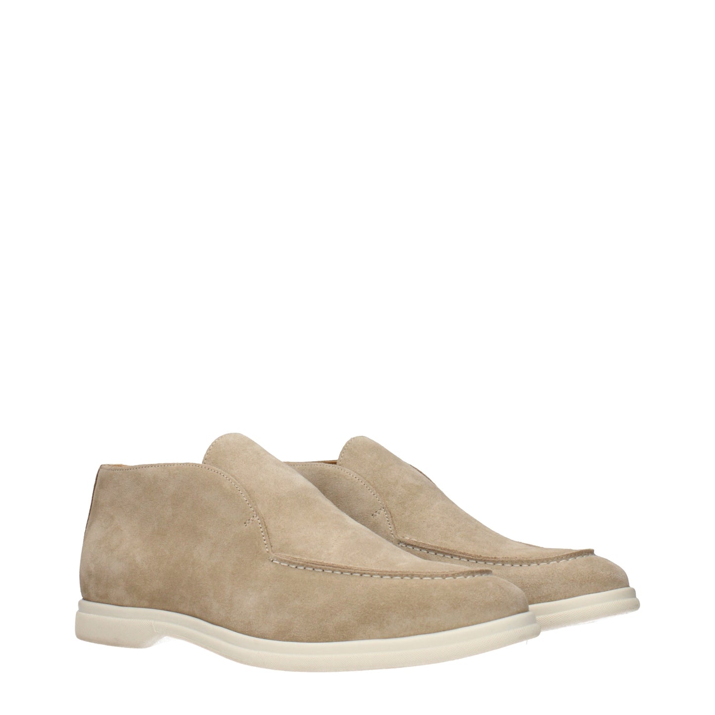 Eleventy Ankle Boots Men Suede Beige