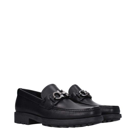 Salvatore Ferragamo Men's Loafers in Leather Black