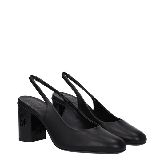 Max Mara Women's Sandals in Leather Black