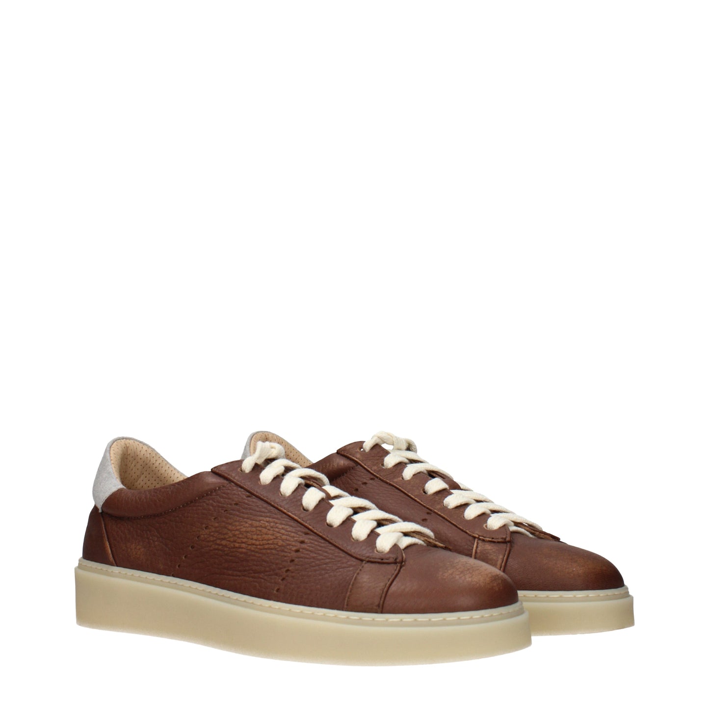 Eleventy Sneakers Men Leather Brown