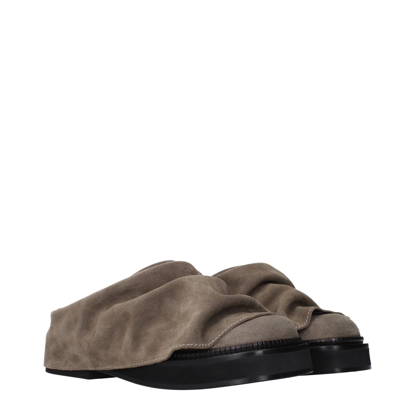 The Attico Slippers and Clogs Women Suede Gray/Taupe