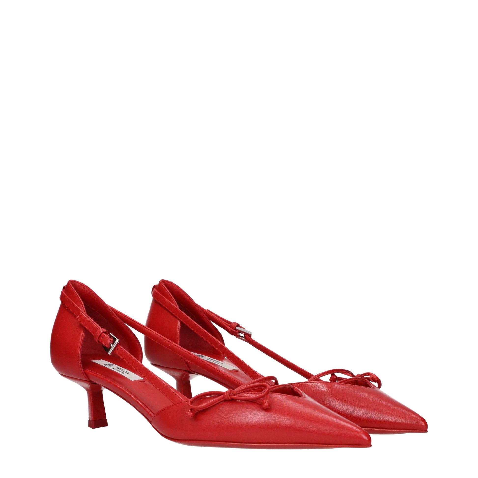 Prada Sandals Women Leather Red