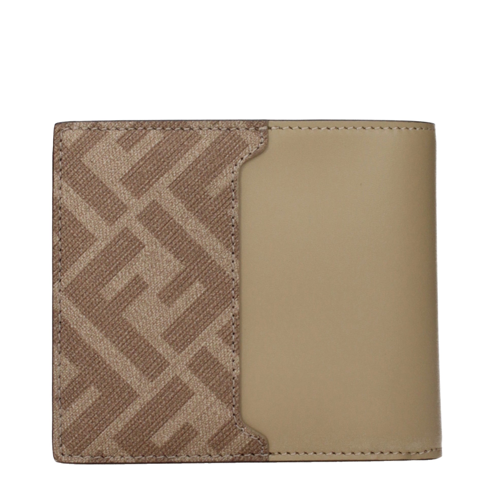 Fendi Wallets Men Leather Beige/Sand