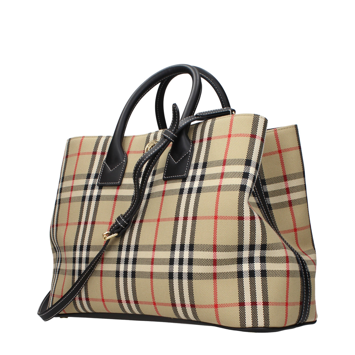 Burberry Handbags Women Fabric  Beige/Black
