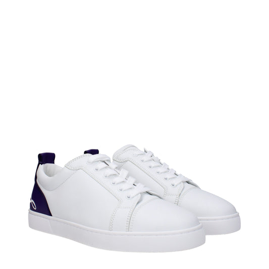 Louboutin Men's Sneakers in Leather White/Jacaranda