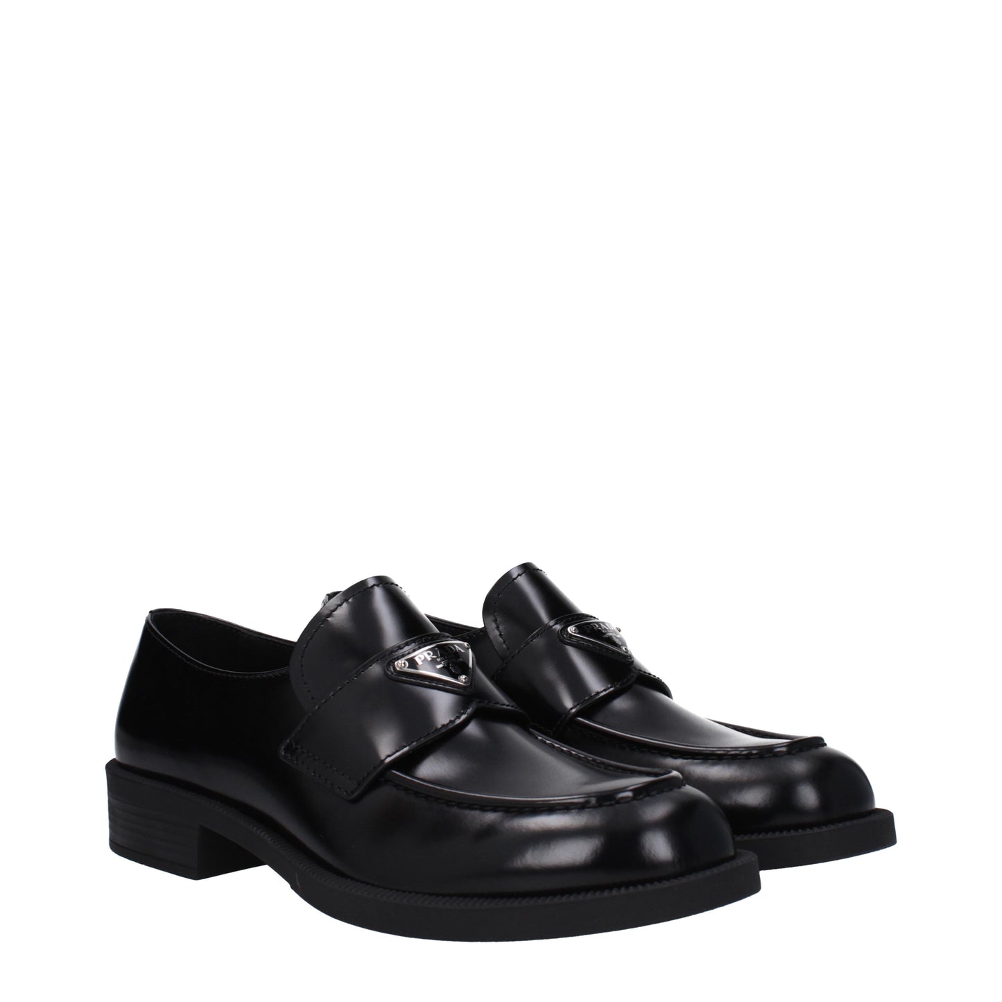 Prada Men's Loafers in Leather Black