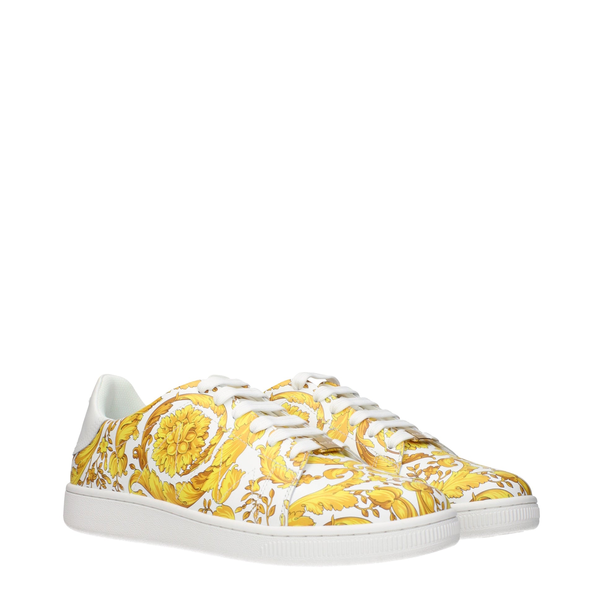 Versace Sneakers Men Leather White/Yellow