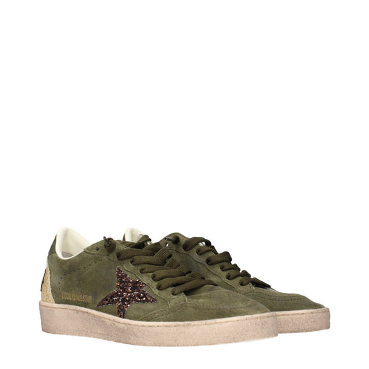 Golden Goose Sneakers Women Suede Green/Olive
