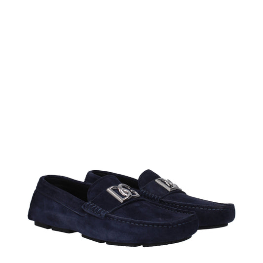 Dolce&Gabbana Men's Loafers in Suede Blue