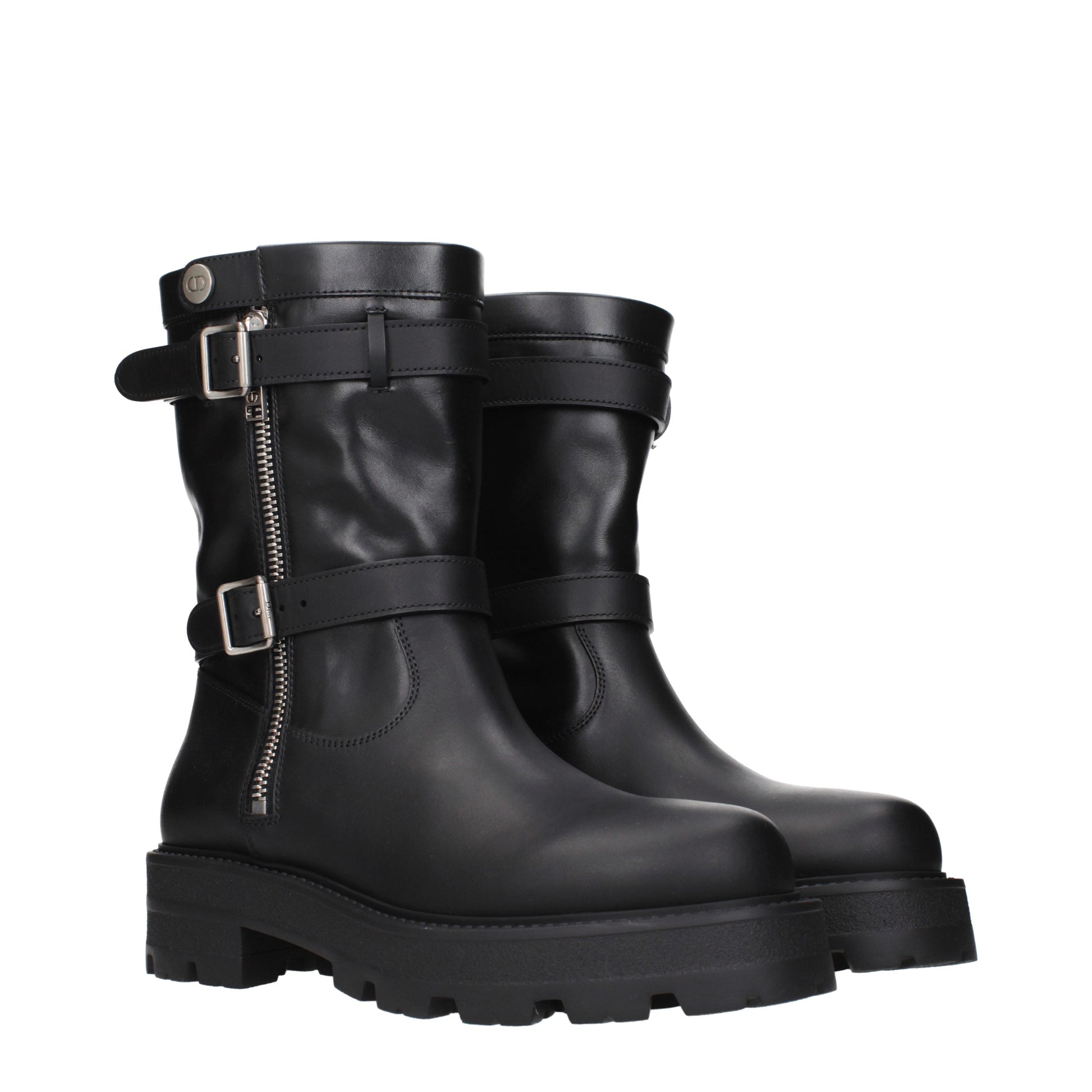 Christian Dior Ankle Boots Women Leather Black