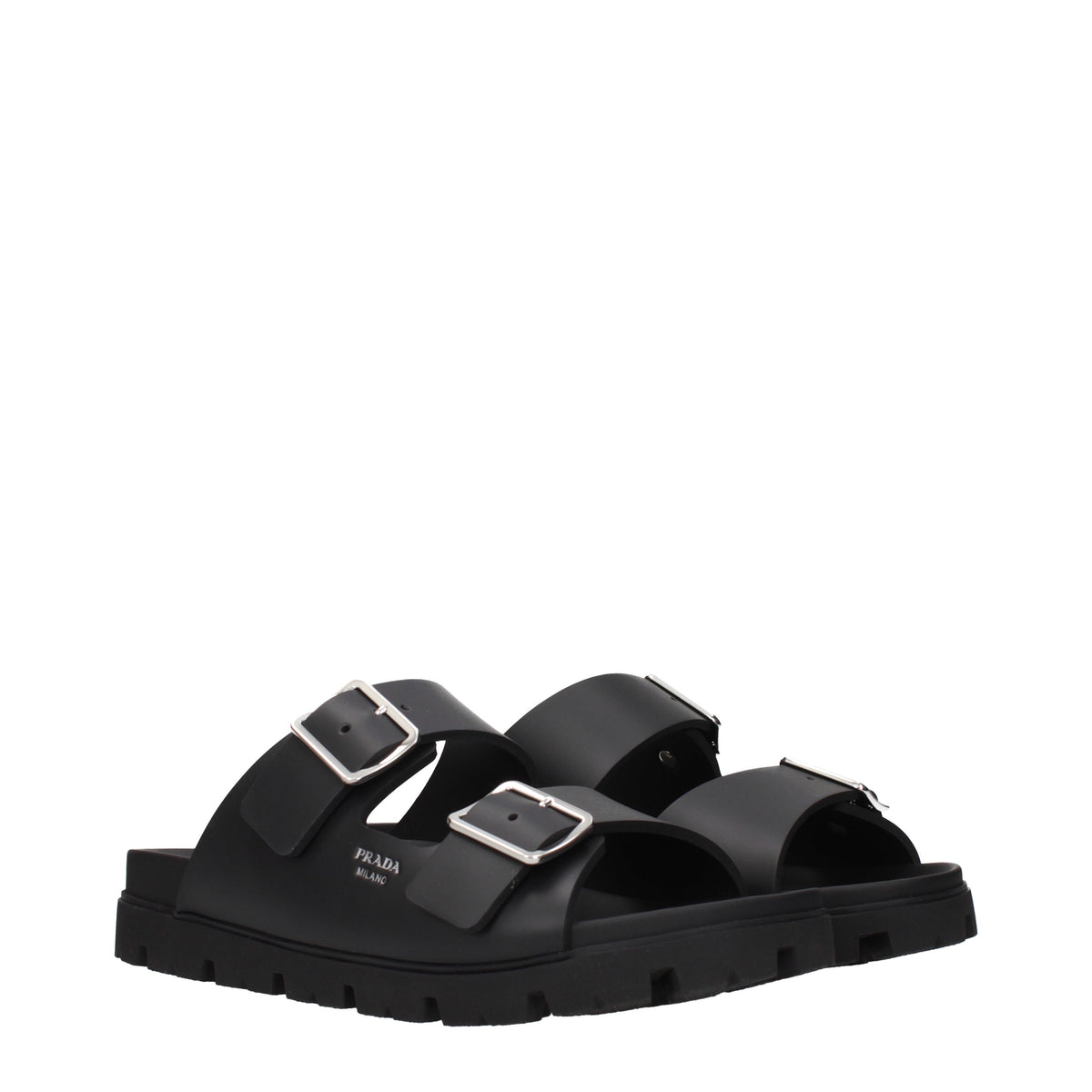 Prada Slippers and Clogs Men Leather Black