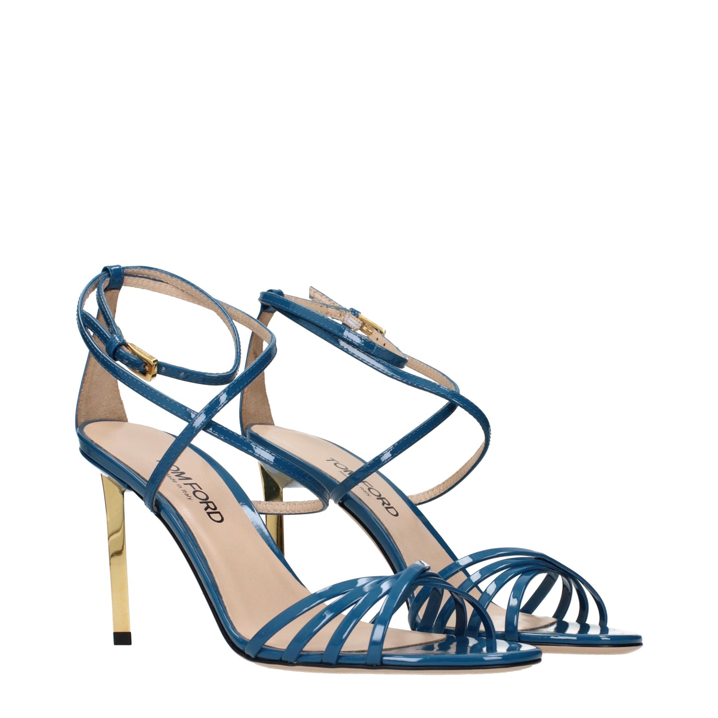 Tom Ford Sandals Women Patent Leather Blue/Turquoise