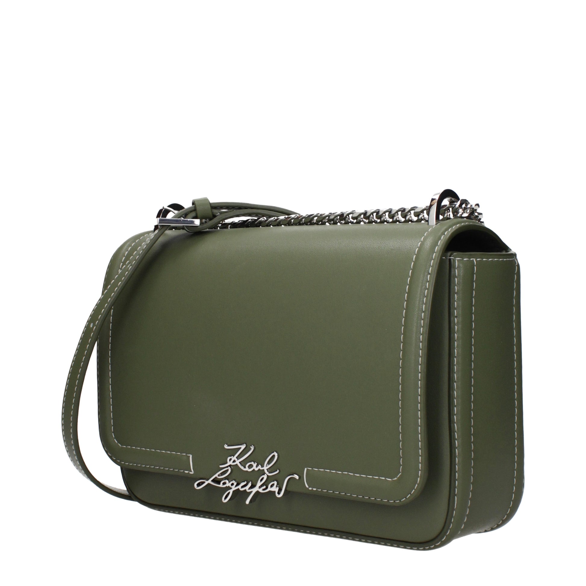 Karl Lagerfeld Shoulder Bags Women Leather Green/Olive