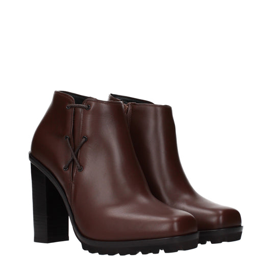 Max Mara Ankle Boots Women Leather Brown/Hickory