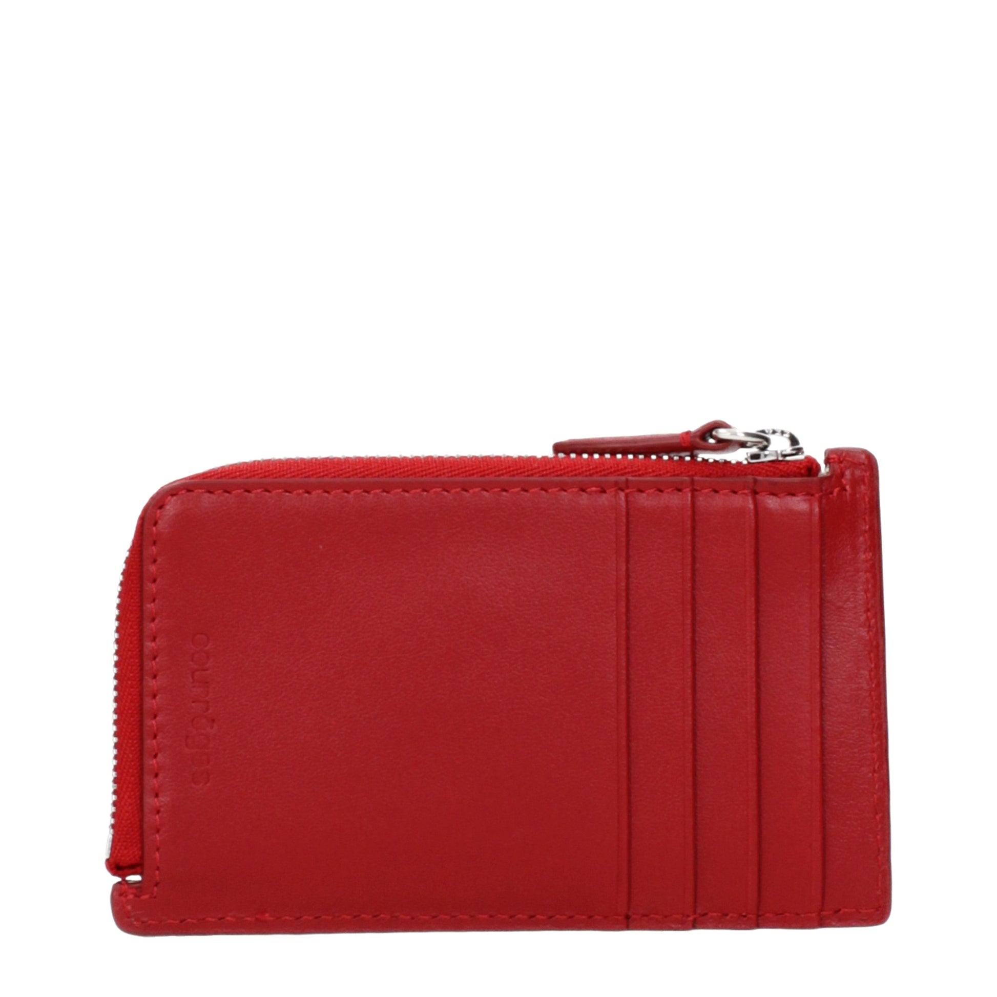 Courrèges Coin Purses Women Leather Red/Ruby