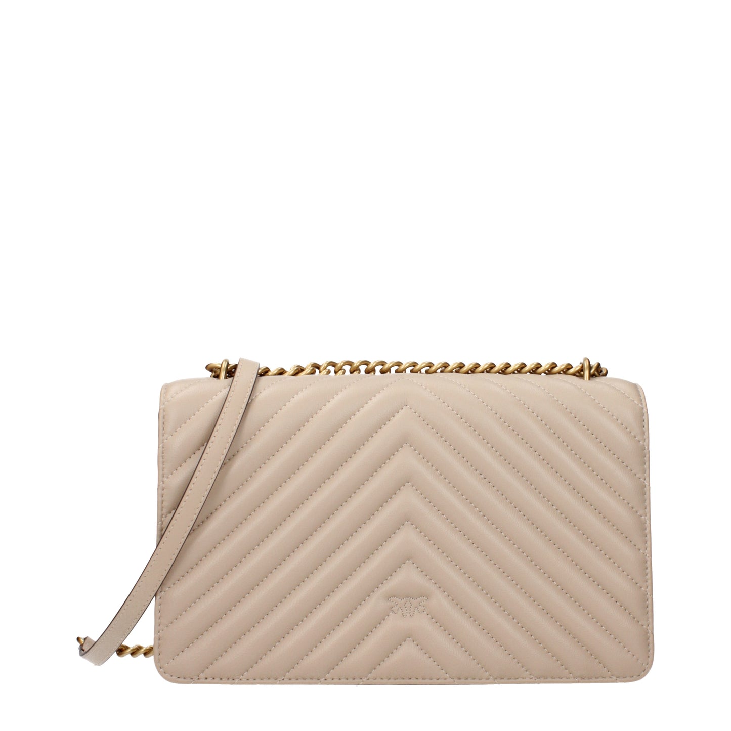 Pinko Crossbody Bags Women Leather Beige
