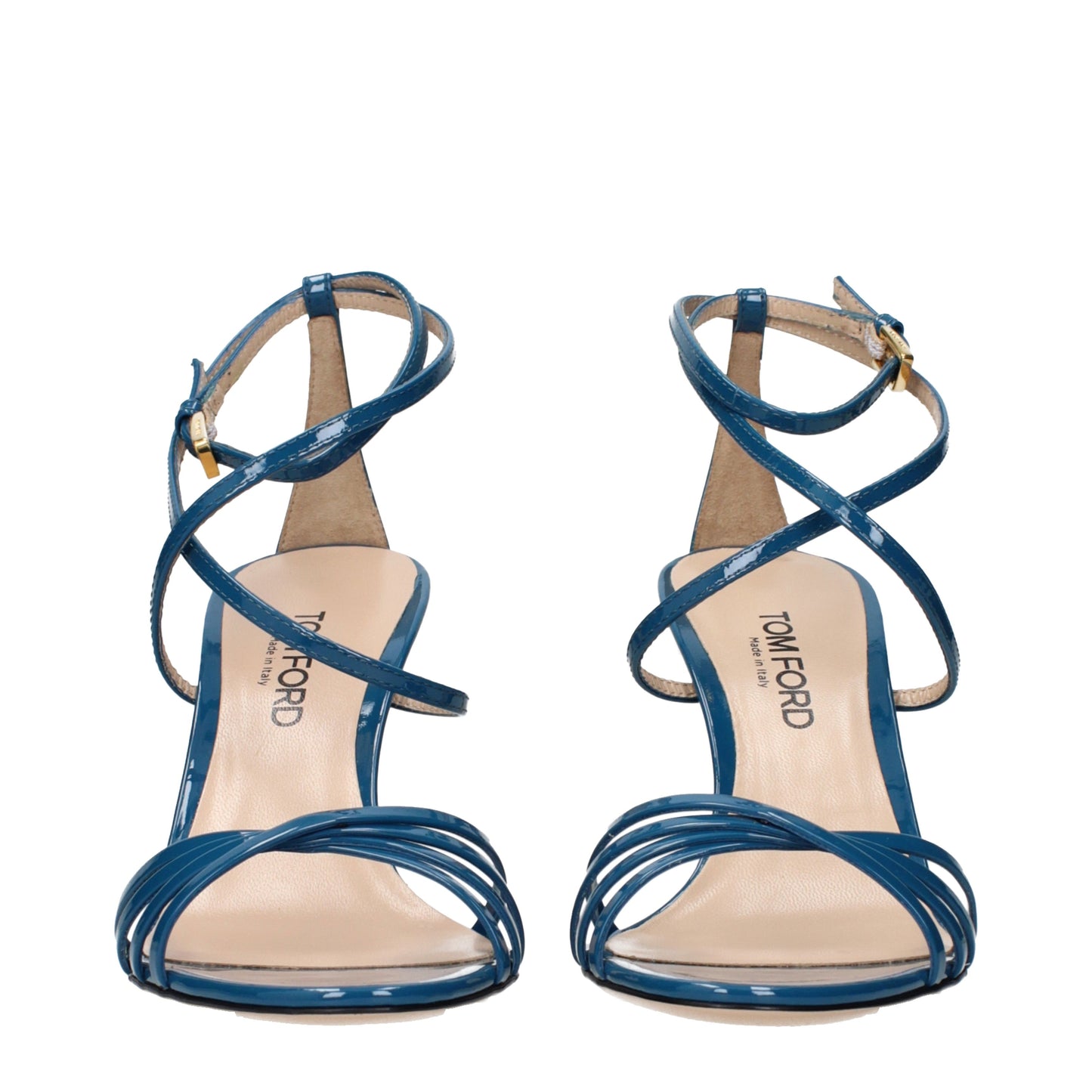 Tom Ford Sandals Women Patent Leather Blue/Turquoise