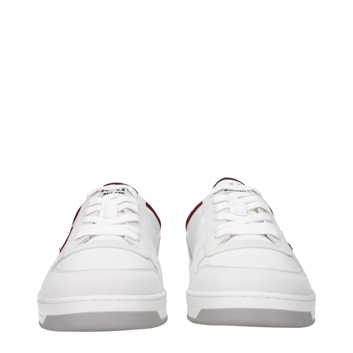 Prada Men's Sneakers in Leather White/Violet Garnet