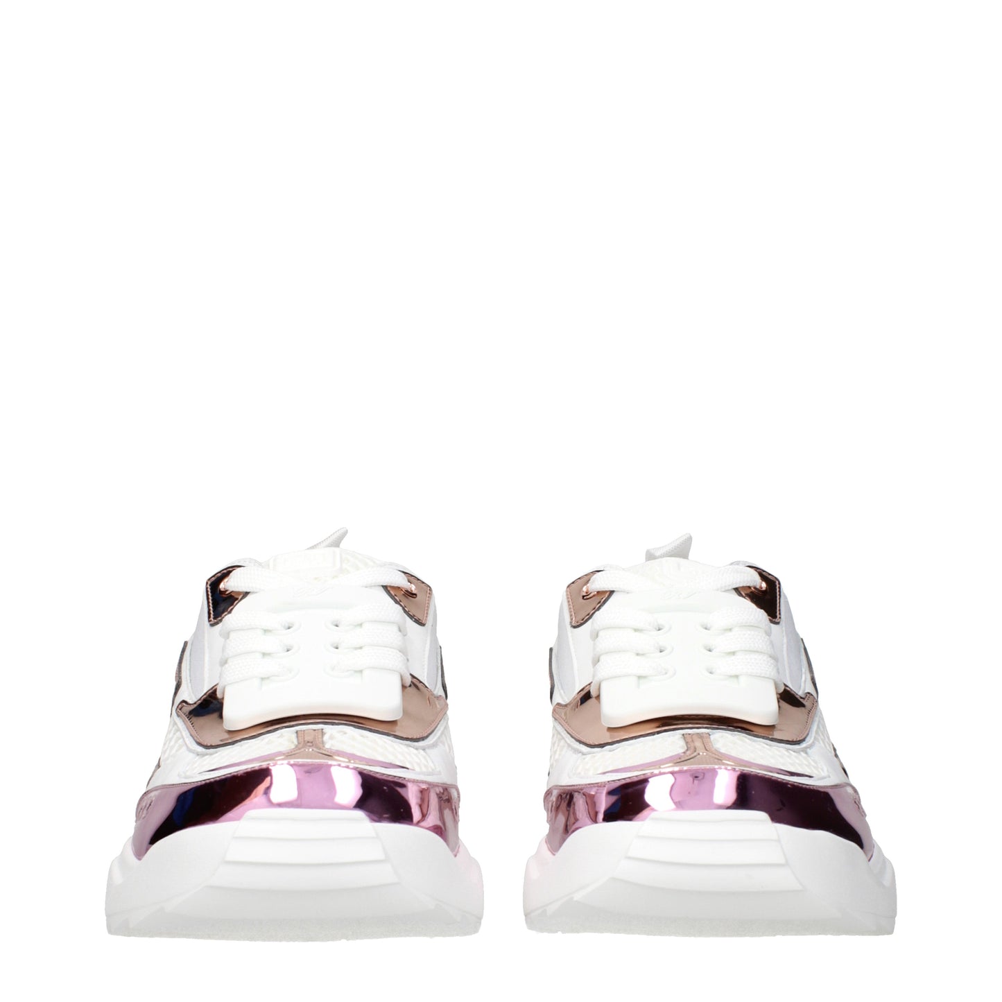 Roger Vivier Sneakers Women Fabric  White/Metallic Pink