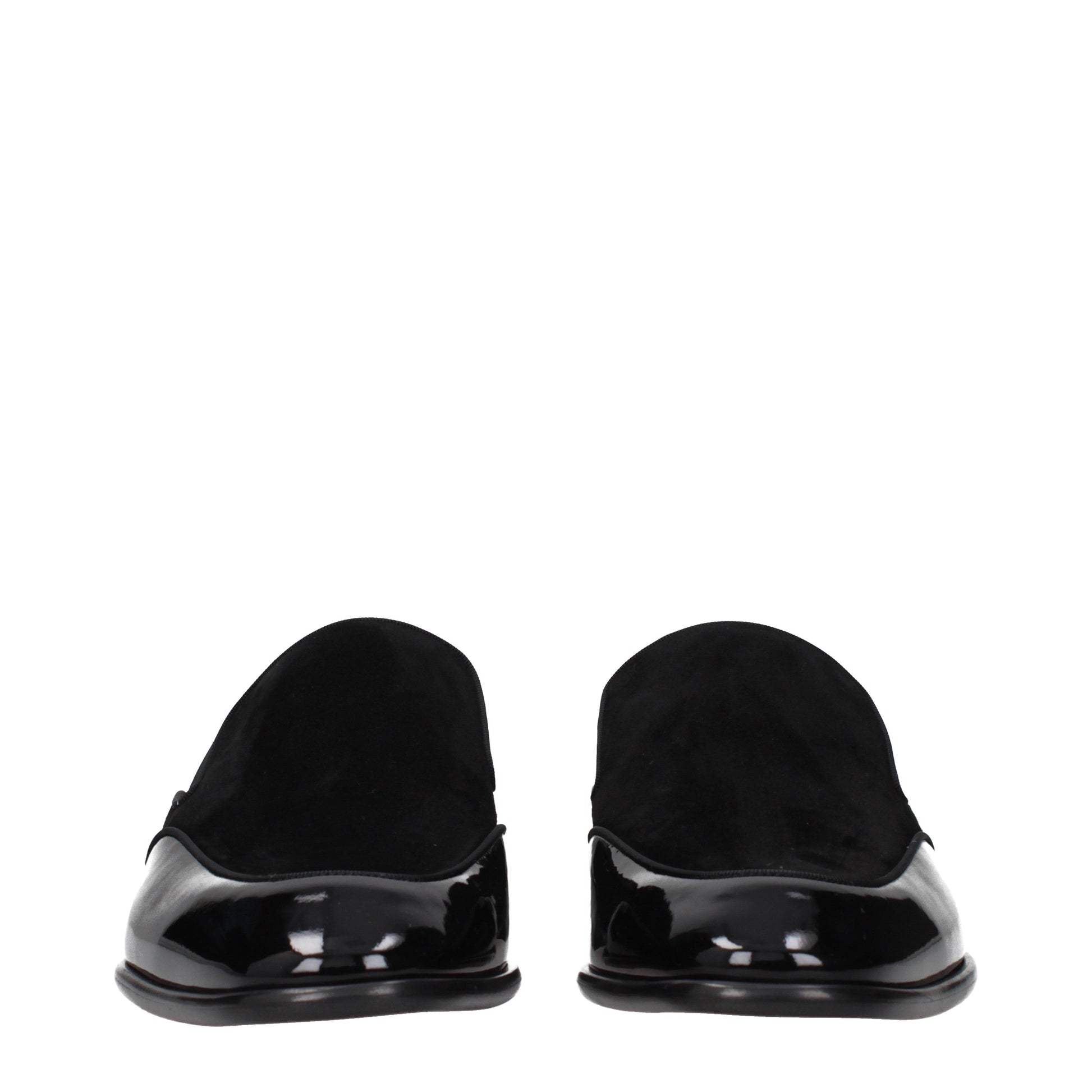 Louboutin Loafers Men Patent Leather Black