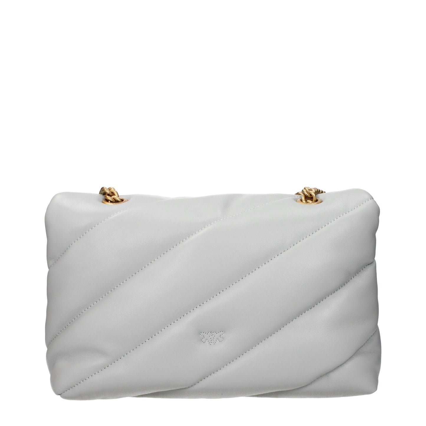 Pinko Crossbody Bags Women Leather Gray/Pearl Grey