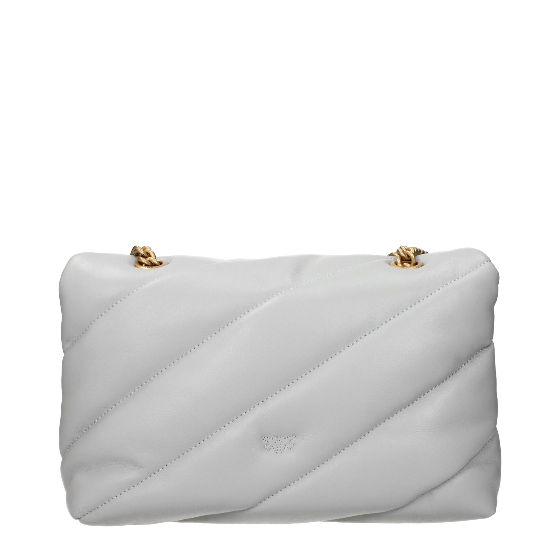 Pinko Crossbody Bags Women Leather Gray/Pearl Grey