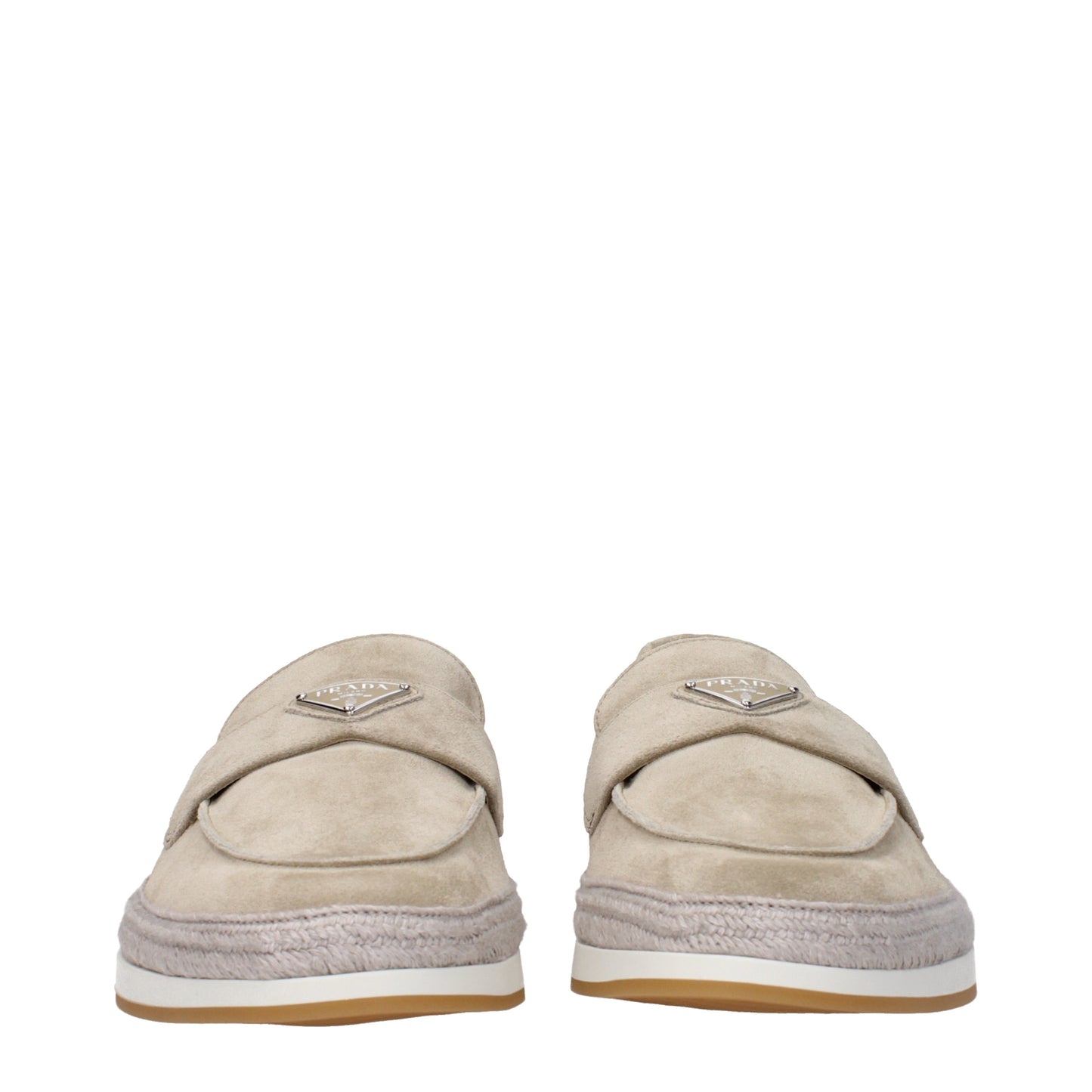 Prada Men's Loafers in Suede Beige/Desert