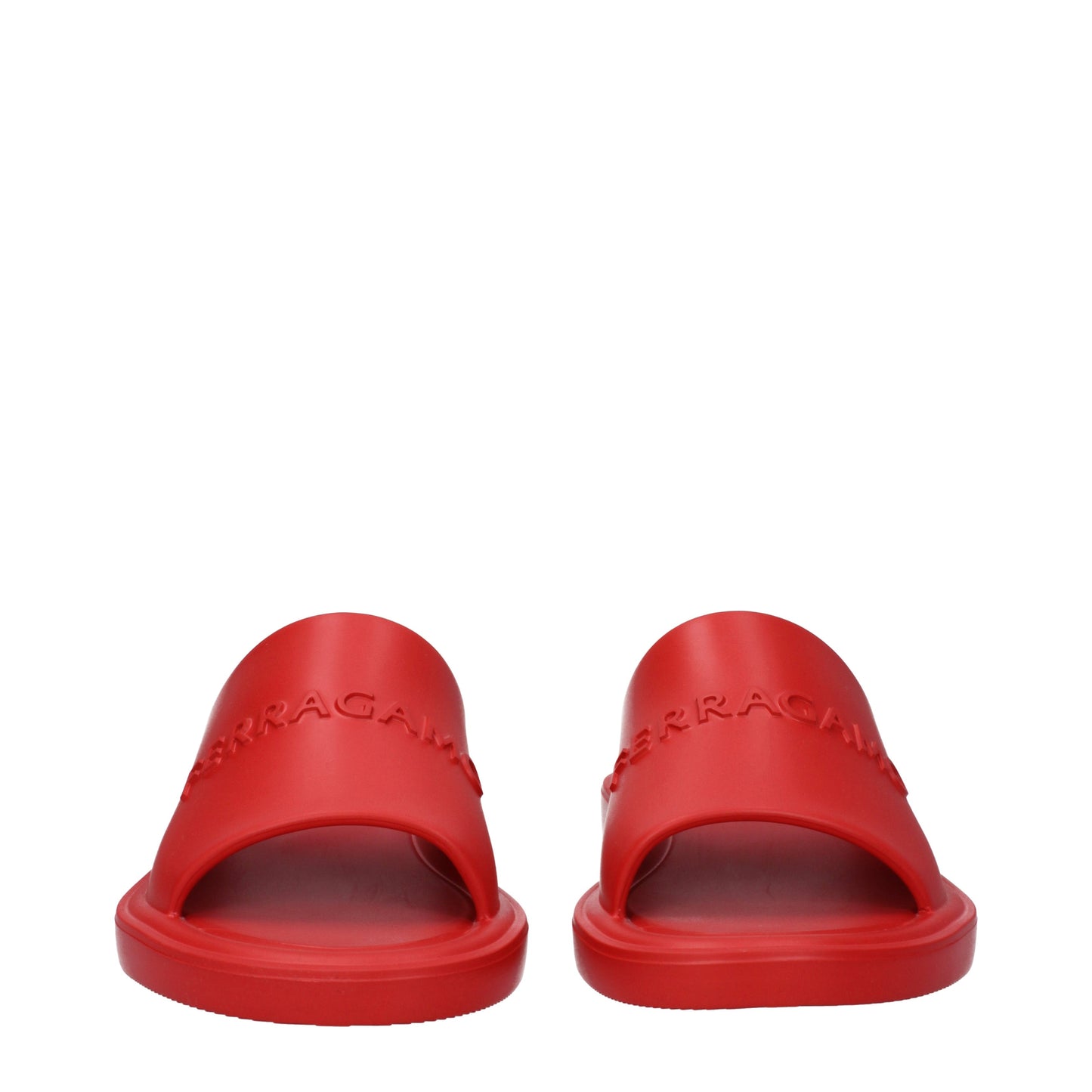 Salvatore Ferragamo Slippers and Clogs Men Rubber Red/Flame