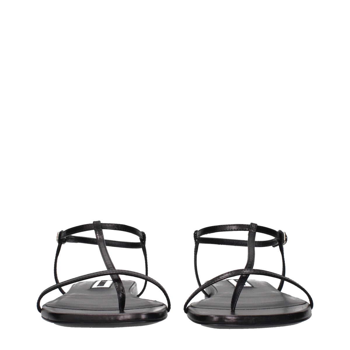 Jil Sander Flip Flops Women Leather Black