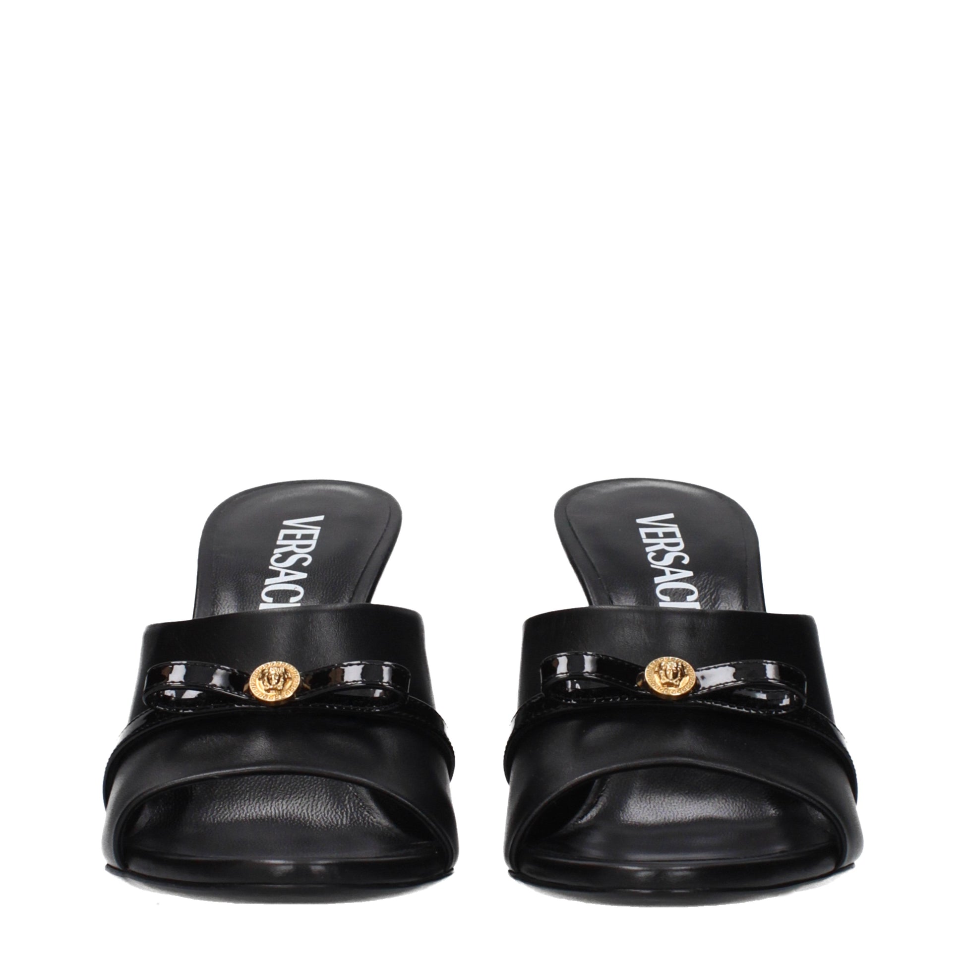 Versace Wedges Women Leather Black