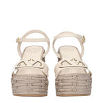 Valentino Garavani Wedges Women Leather Beige/Ivory