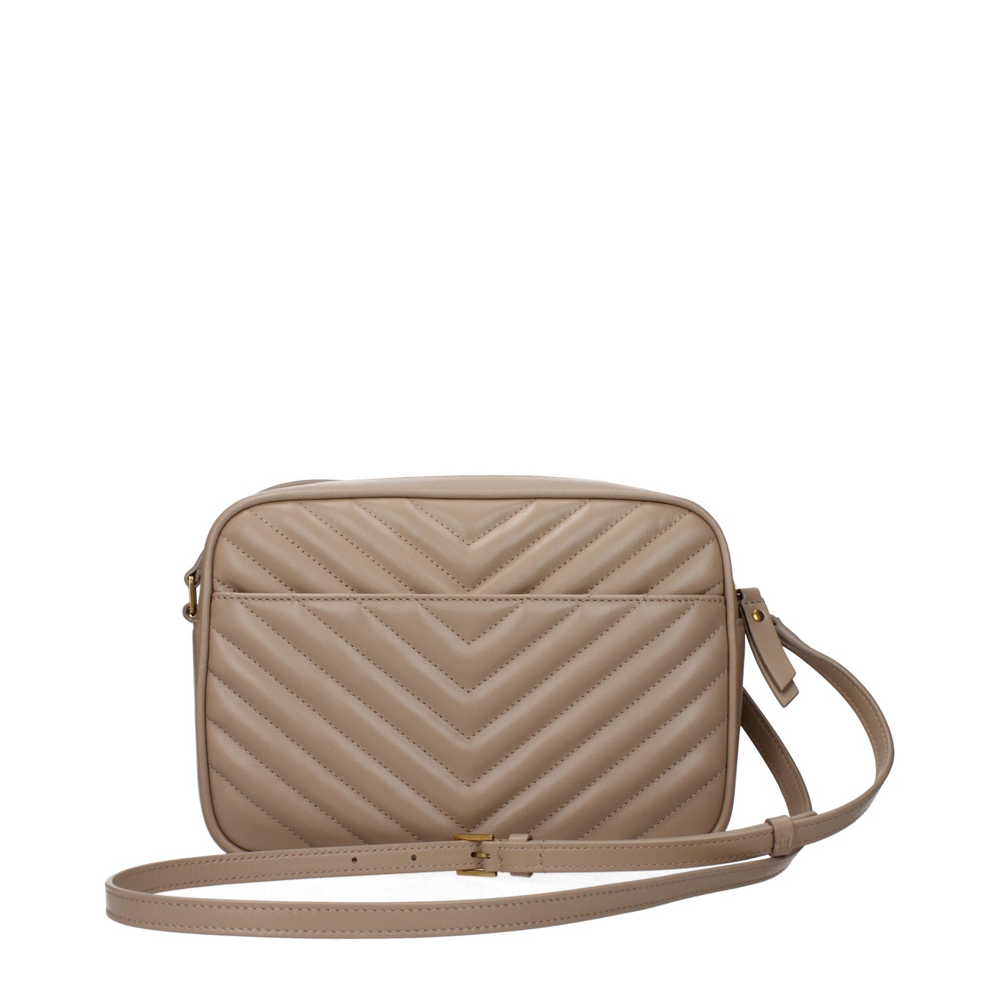 Saint Laurent Crossbody Bags Women Leather Beige/Dark Beige