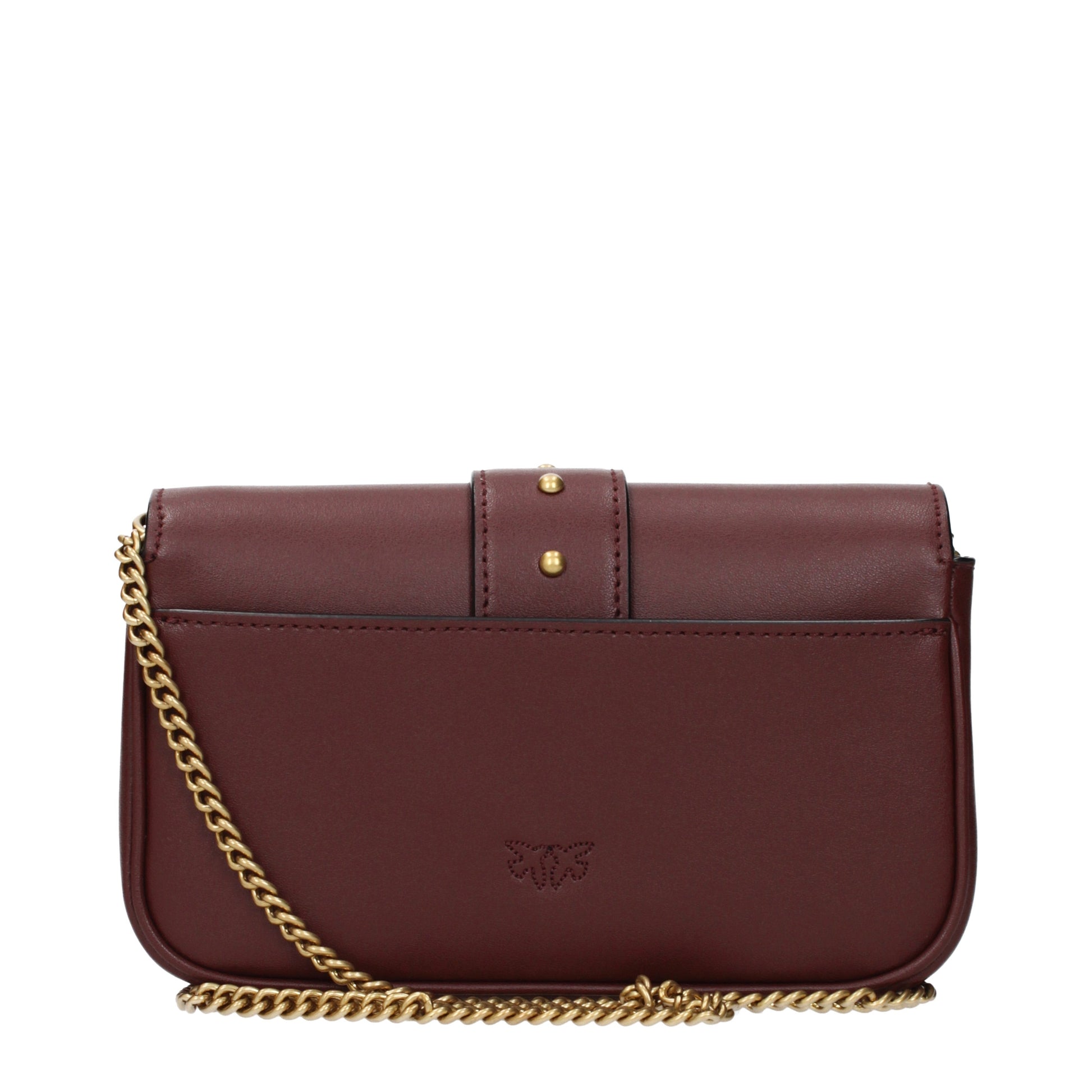 Pinko Crossbody Bags Women Leather Red/Burgundy