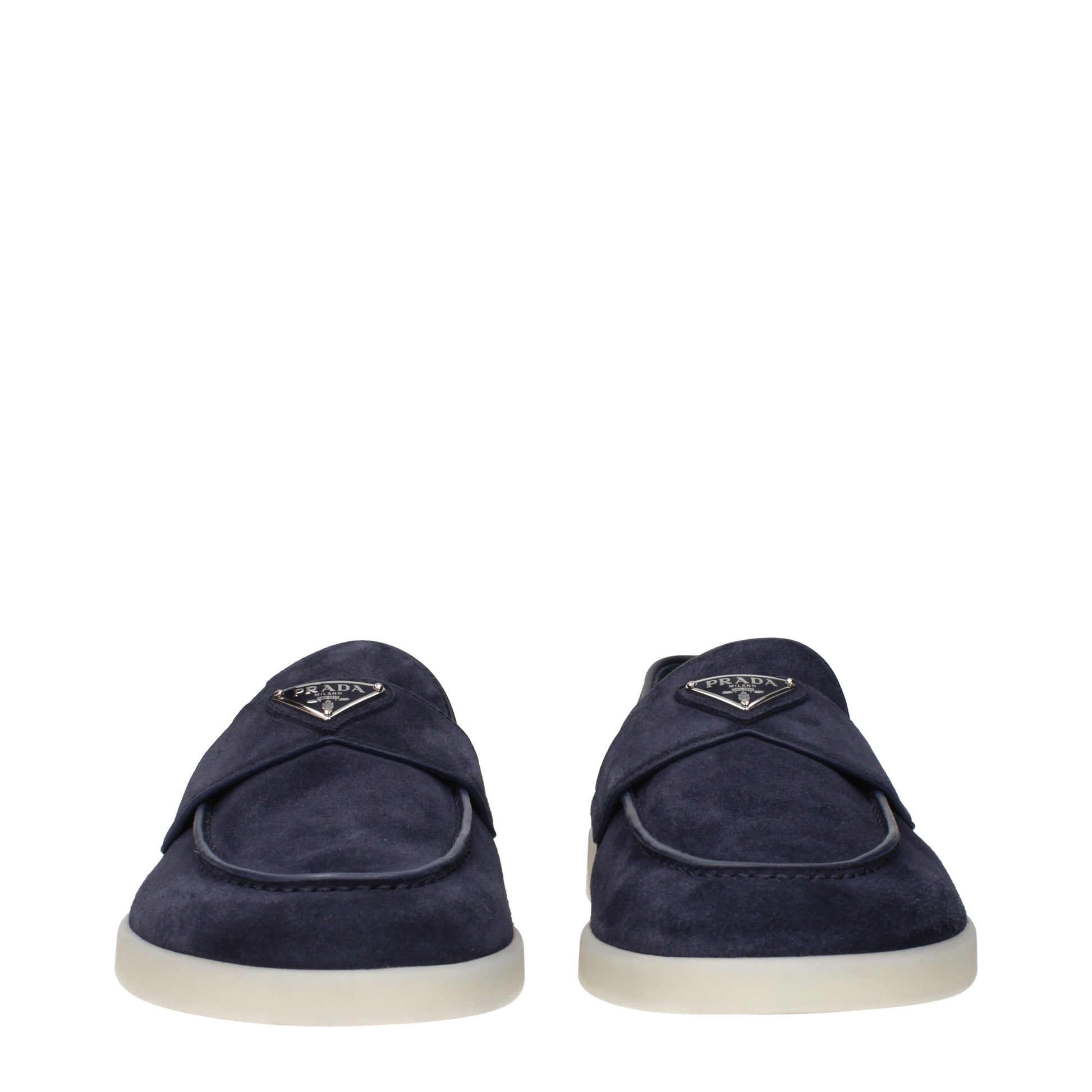 Prada Loafers Men Suede Blue