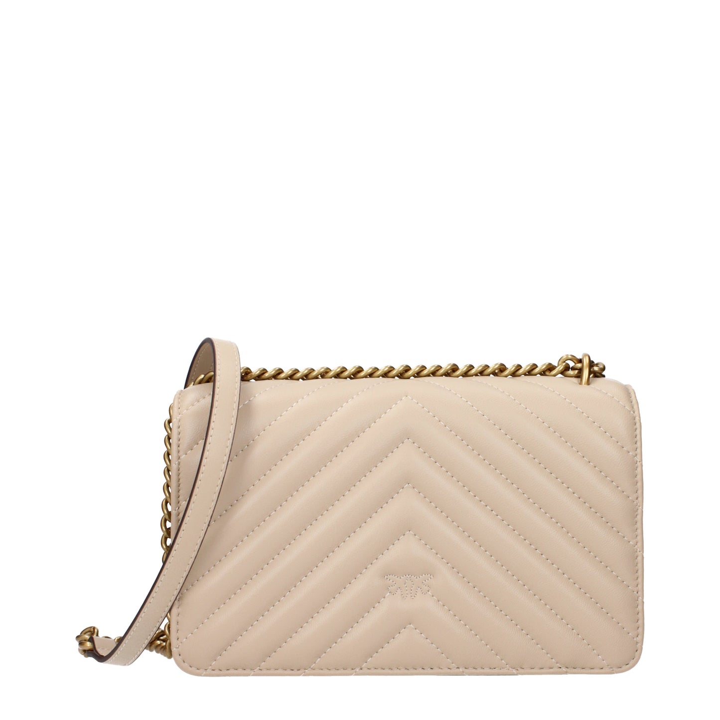 Pinko Crossbody Bags Women Leather Beige