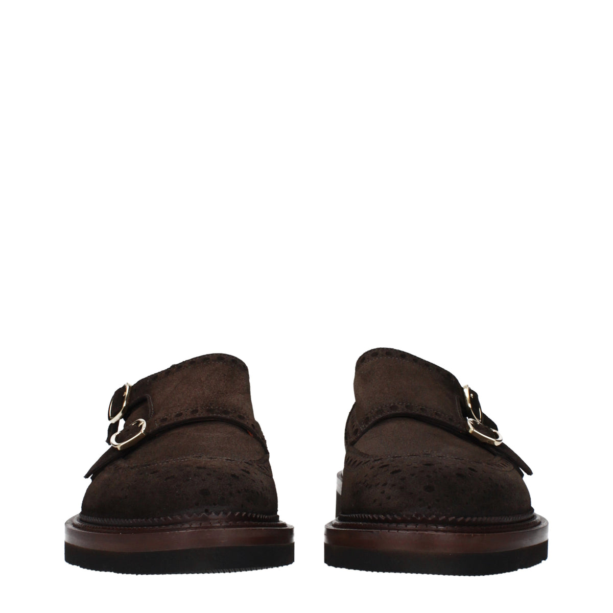 Santoni Lace up and Monkstrap Men Suede Brown/Dark Brown