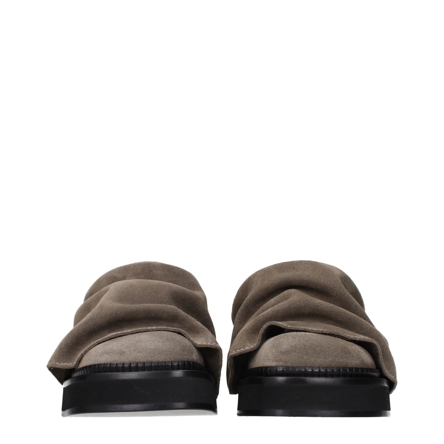 The Attico Slippers and Clogs Women Suede Gray/Taupe