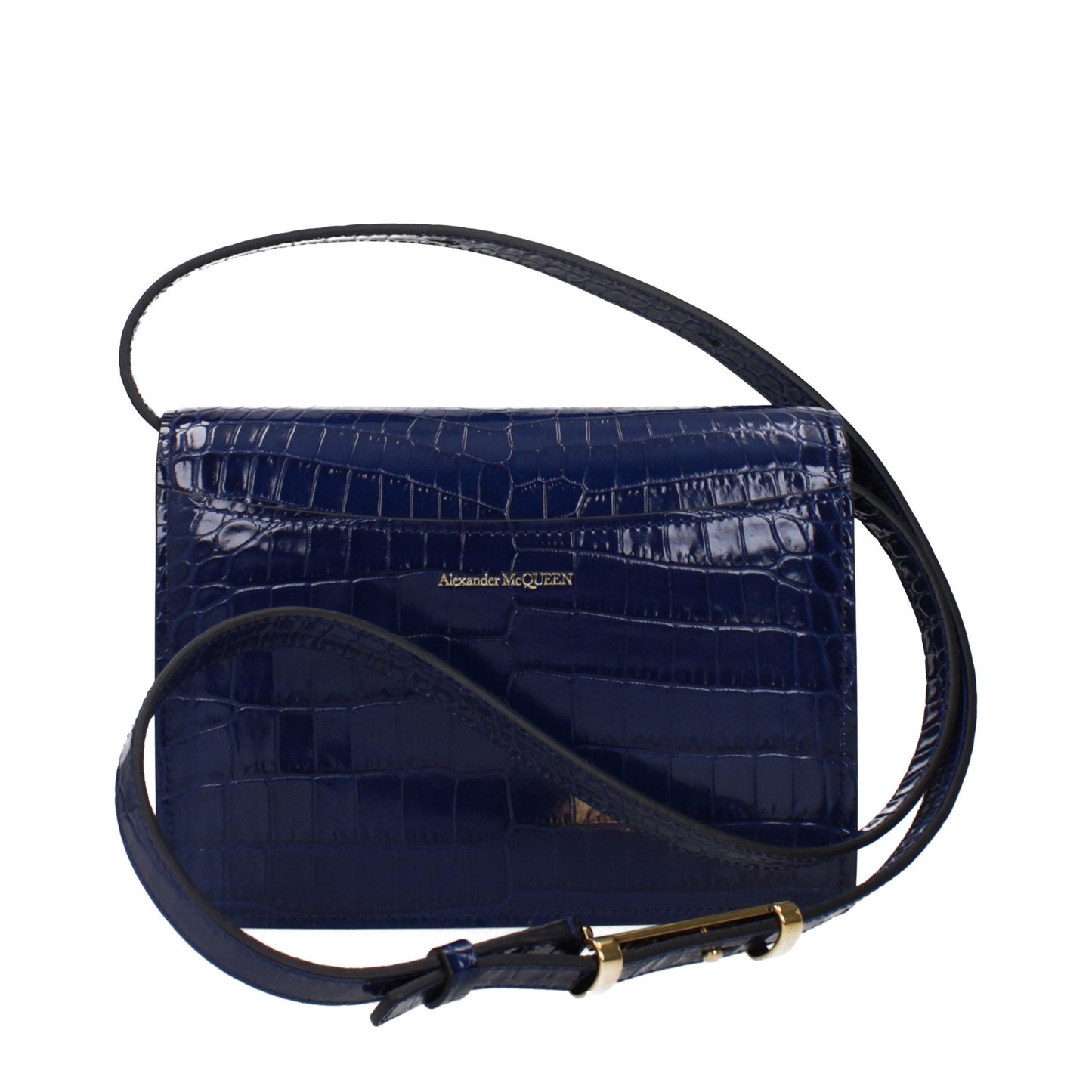 Alexander McQueen Crossbody Bags Women Leather Blue/Blue Navy