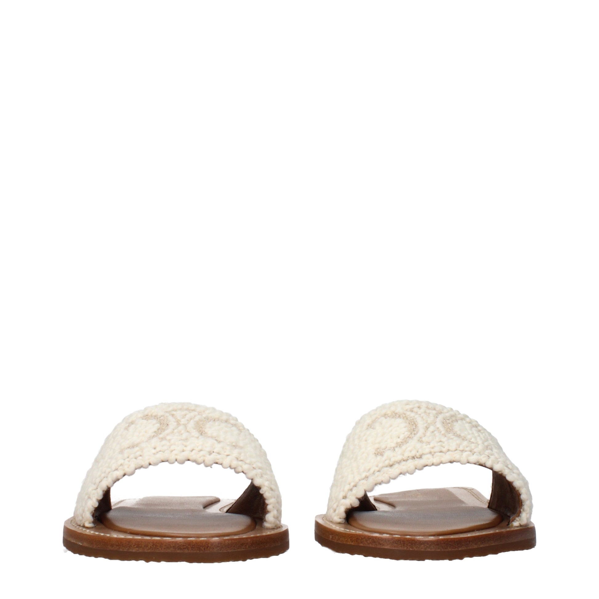 Celine Slippers and Clogs Women Fabric  Beige/Ecru
