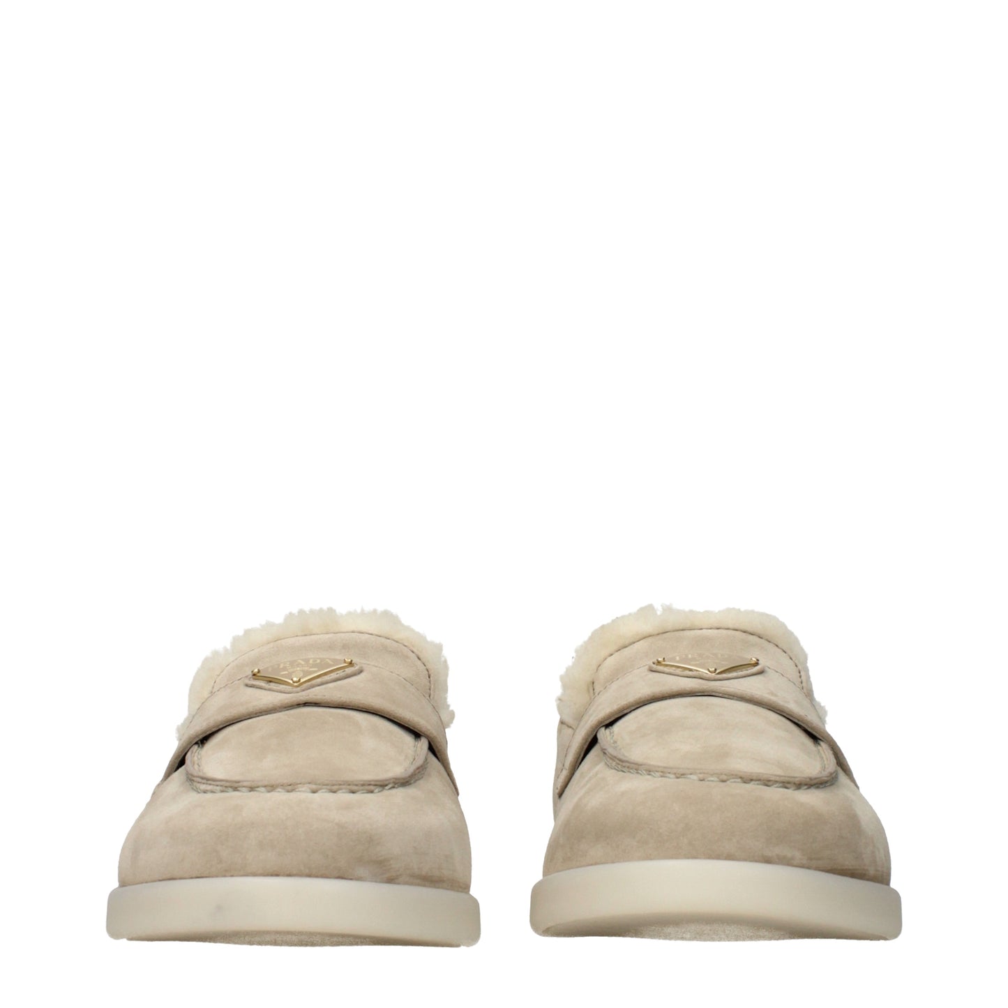 Prada Loafers Women Suede Beige/Desert